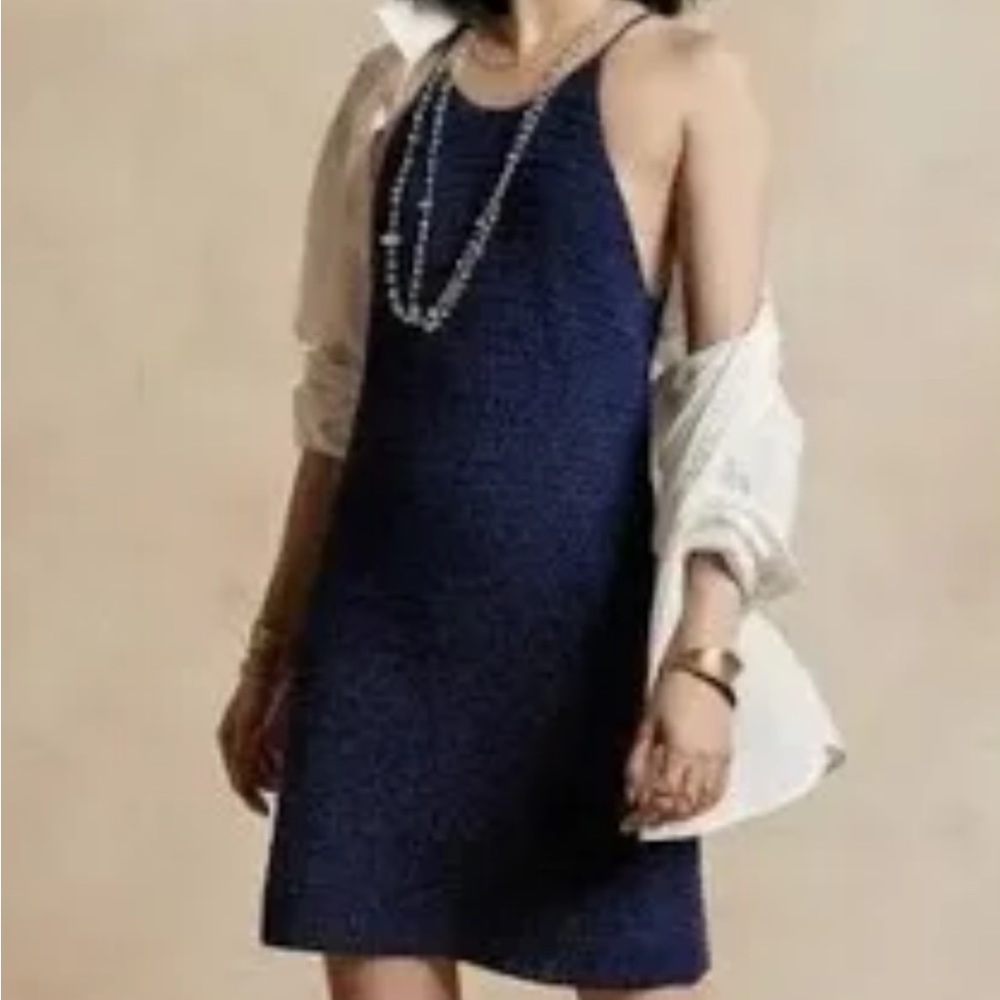 Navy crocheted Banana Republic dress